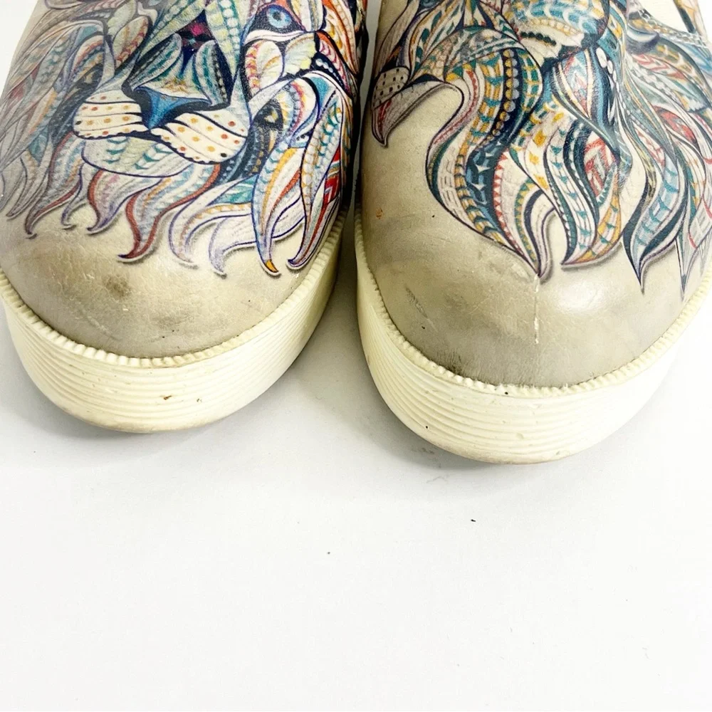 GOBY Blue Feather Lion‎ Slip-On Sneakers